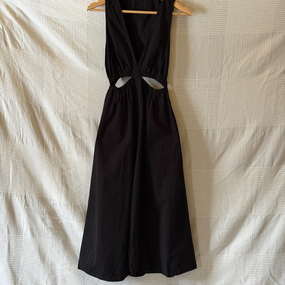 Zara Cut Out Gabardine Midi Dress